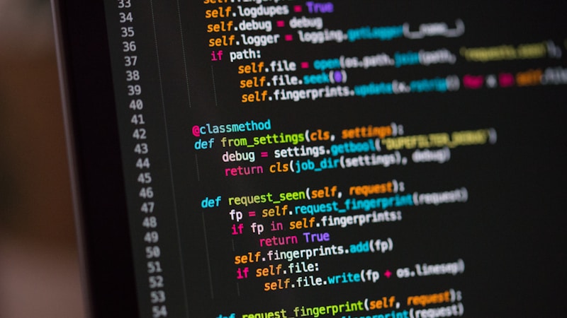 Code on a screen